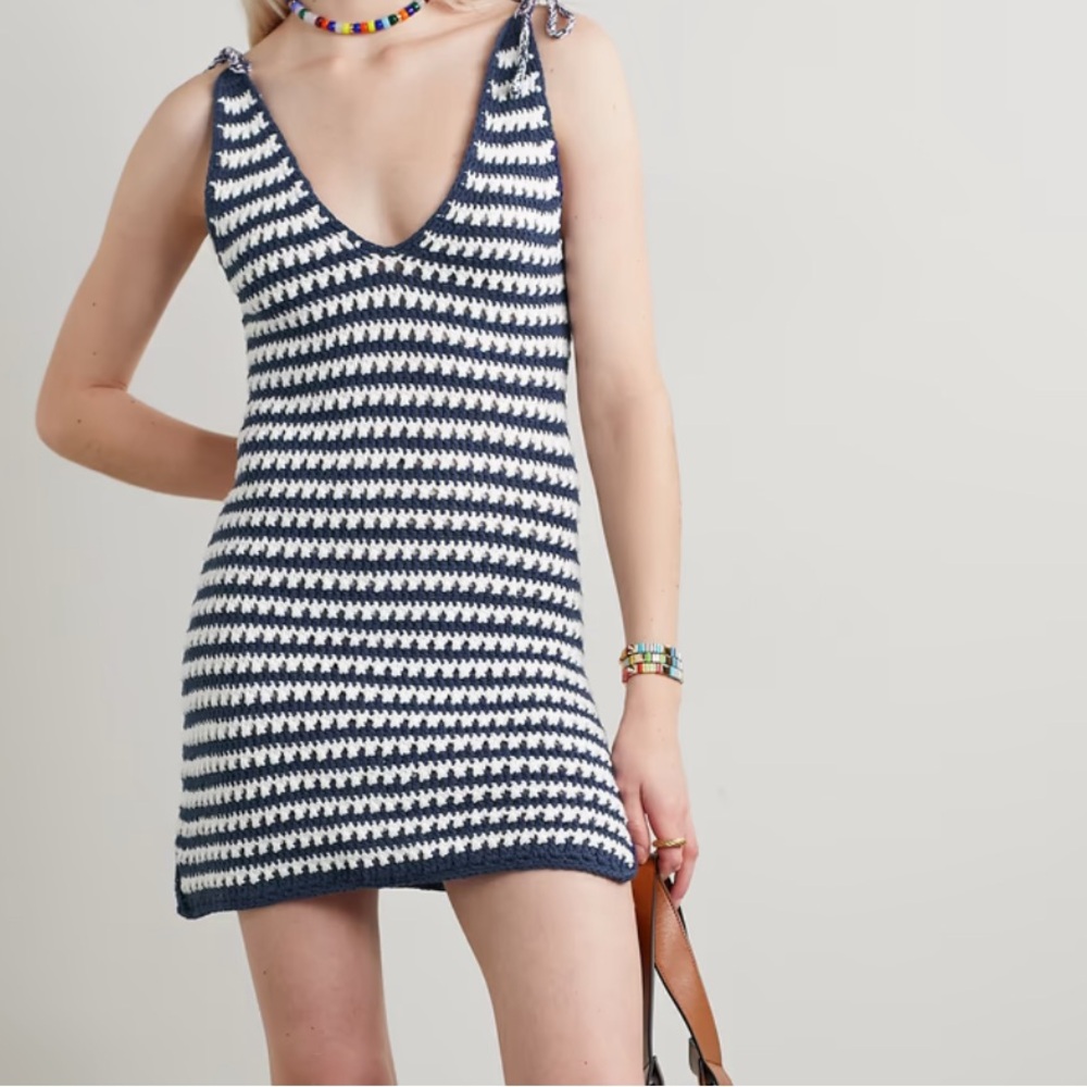 NWT Miguelina Lenka striped Pima cotton mini dress